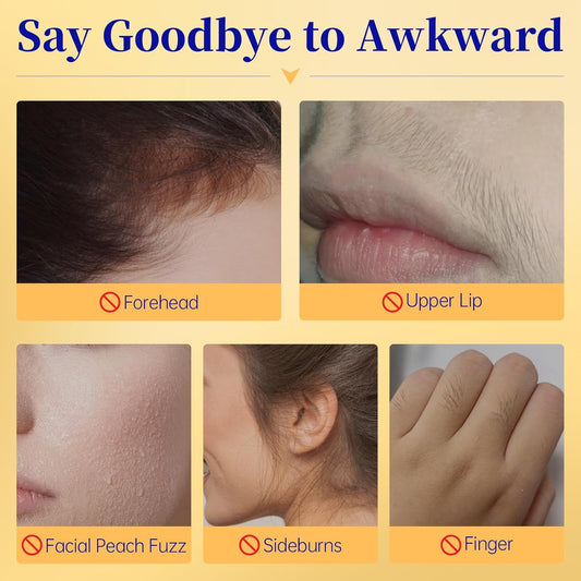 5 Min Facial Hair Removal For Women, Painless & Gentle Sensitive Skin Hair Removal Cream with Soothing Cream for Chin & Upper Lip & Cheeks - 2.03 Fl Oz