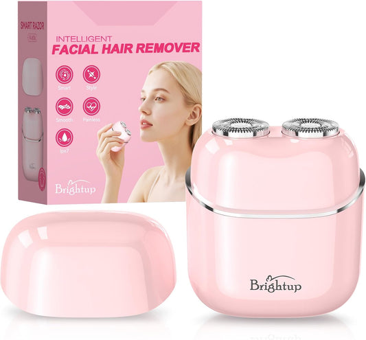 Facial Hair Removal for Women - Painless Electric Face Shaver for Peach Fuzz & Sensitive Skin, USB-C Rechargeable Hair Remover for Upper Lip & Chin,IPX7 Mini Portable for Smooth Skin at Home & Travel