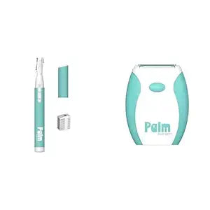 palmperfect Ultimate Women’s Hair Removal Bundle – 2-Piece Set Includes Portable Lipstick-Sized Facial Hair Remover with LED Light & Wet/Dry Bi-Directional Electric Body Shaver for Legs and Bikini